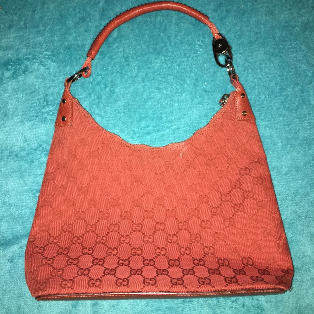 Gucci Monogram Hobo bag in rare raspberry red